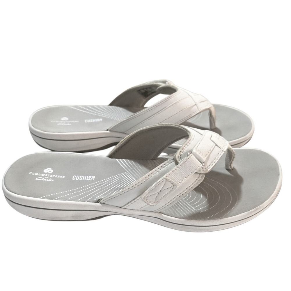 Clarks Cloudsteppers Brinkley Jazz Sandals Cushion Soft Thong Lightweight Sz 7